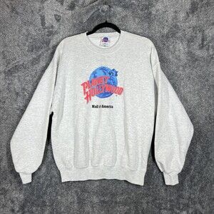Vintage Planet Hollywood Sweatshirt Mens XL Gray Crewneck Mall Of America 90s